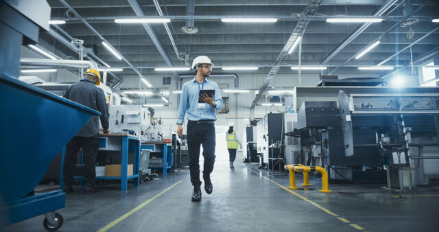 Manufacturer CTO walking in plant